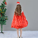 Child Girls Santa Claus Elf Cosplay Costume Tutu Dress Hooded Cloak - AwwwCos