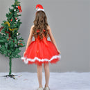 Child Girls Santa Claus Elf Cosplay Costume Tutu Dress Hooded Cloak - AwwwCos