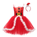 Child Girls Santa Claus Elf Cosplay Costume Tutu Dress Hooded Cloak - AwwwCos