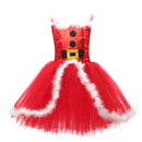 Child Girls Santa Claus Elf Cosplay Costume Tutu Dress Hooded Cloak - AwwwCos