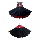 Child Lolita Black Devil Ears Bat Hoodie Cloak Cosplay Costume