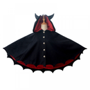 Child Lolita Black Devil Ears Bat Hoodie Cloak Cosplay Costume