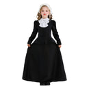Child Pioneer Civil War Prairie Colonial Maid Cosplay Costume Black Dress