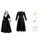 Child Pioneer Civil War Prairie Colonial Maid Cosplay Costume Black Dress