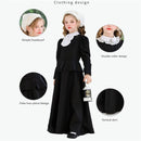 Child Pioneer Civil War Prairie Colonial Maid Cosplay Costume Black Dress