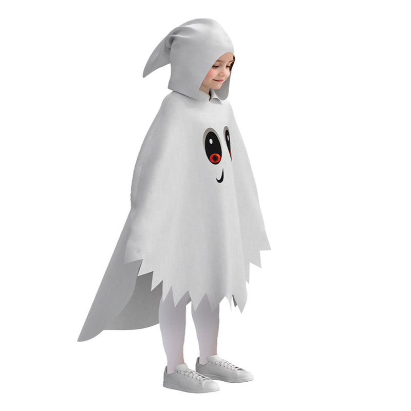 Child Toddler Ghost Cosplay Costume Hooded White Cloak Party Outfits - AwwwCos