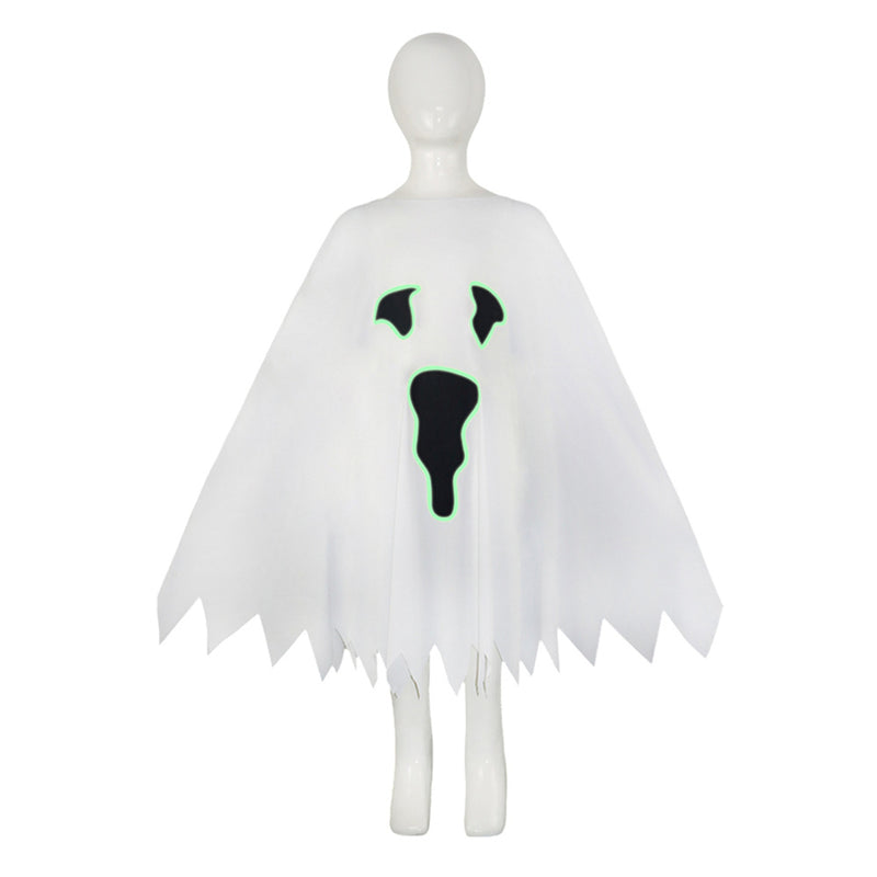 Child Toddler Ghost Cosplay Costume White Black Cloak Party Outfits - AwwwCos