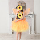 Children Girls Sunflower Cosplay Costume Gauze Dress with Headband Wing - AwwwCos