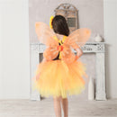 Children Girls Sunflower Cosplay Costume Gauze Dress with Headband Wing - AwwwCos