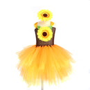 Children Girls Sunflower Cosplay Costume Gauze Dress with Headband Wing - AwwwCos