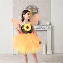 Children Girls Sunflower Cosplay Costume Gauze Dress with Headband Wing - AwwwCos