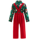 Kids Christmas Cosplay Party Bow Color Block Strap Evening Costume - AwwwCos