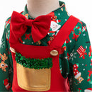 Kids Christmas Cosplay Party Bow Color Block Strap Evening Costume - AwwwCos
