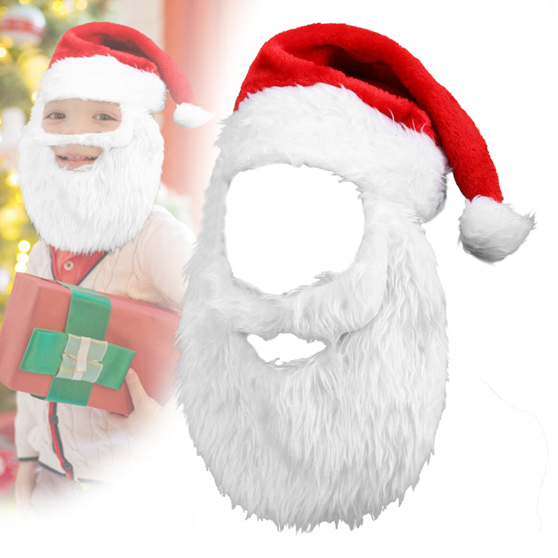 Christmas Decorative Supplies Santa Claus with Beard Santa Hat