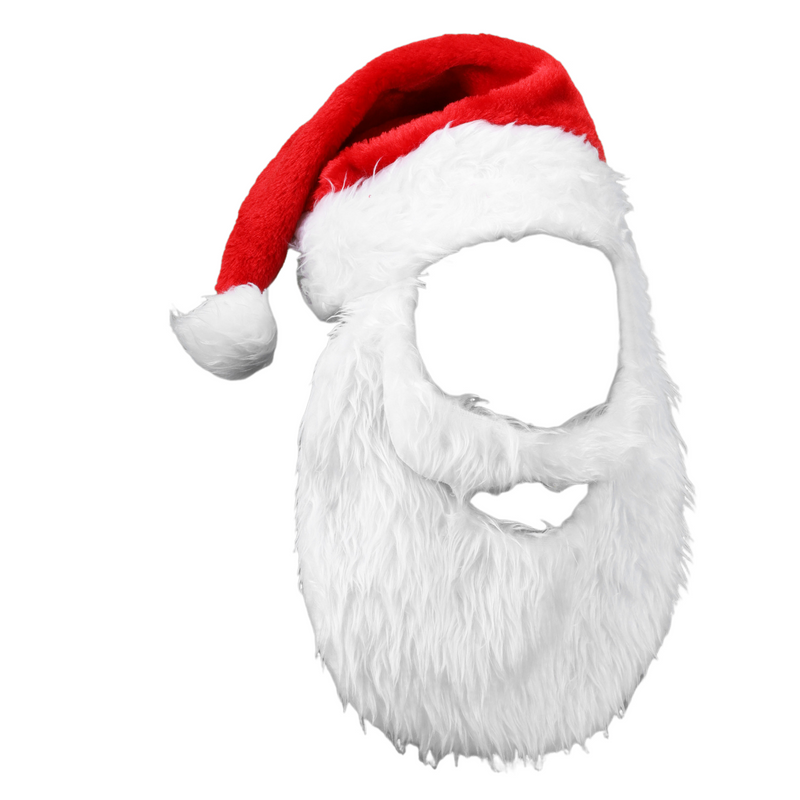 Christmas Decorative Supplies Santa Claus with Beard Santa Hat