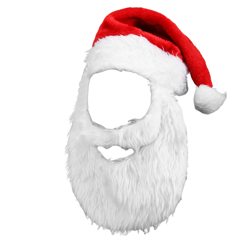 Christmas Decorative Supplies Santa Claus with Beard Santa Hat