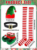 Christmas Elf Santa Cosplay Xmas Festival Outfit Dress Belt Hat Sock - AwwwCos