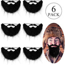 6 Pieces Christmas Halloween Party Cosplay Accessory Supplies Black Beard - AwwwCos