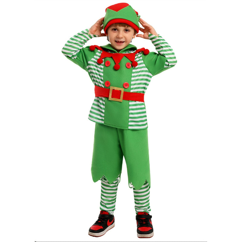 Christmas Kids Girls Boys Elf Cosplay Costume Party Dress Accessory Outfit - AwwwCos