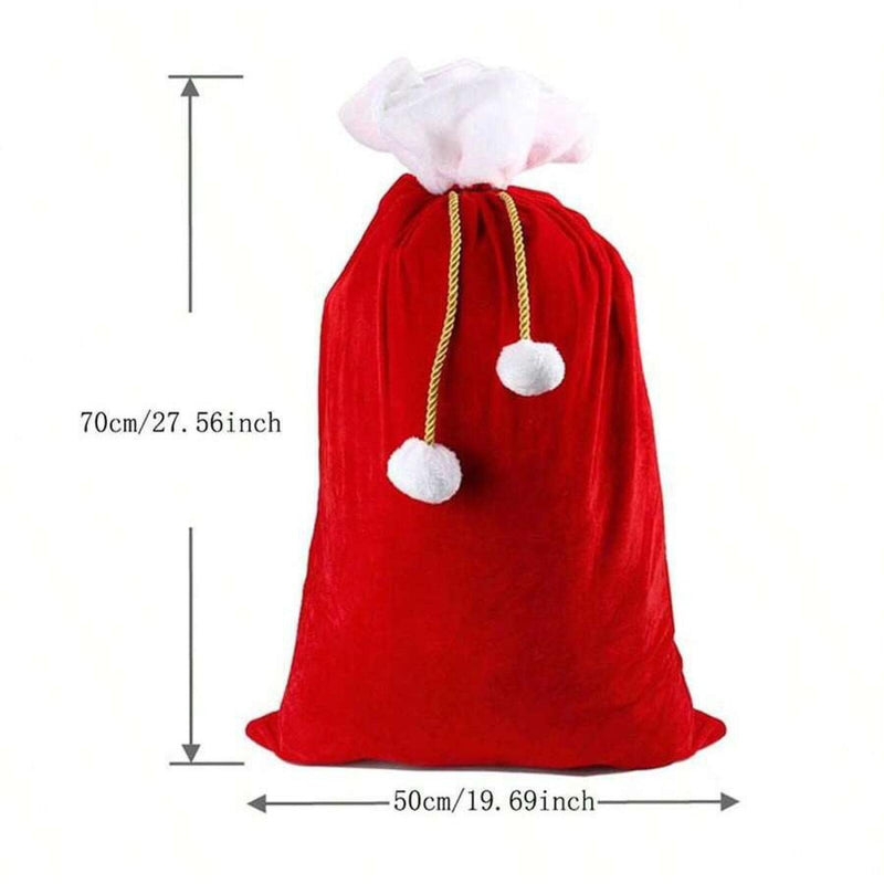 Christmas Large Sack Santa Claus Cosplay Prop Xmas Candy Wrapping Bag for Present