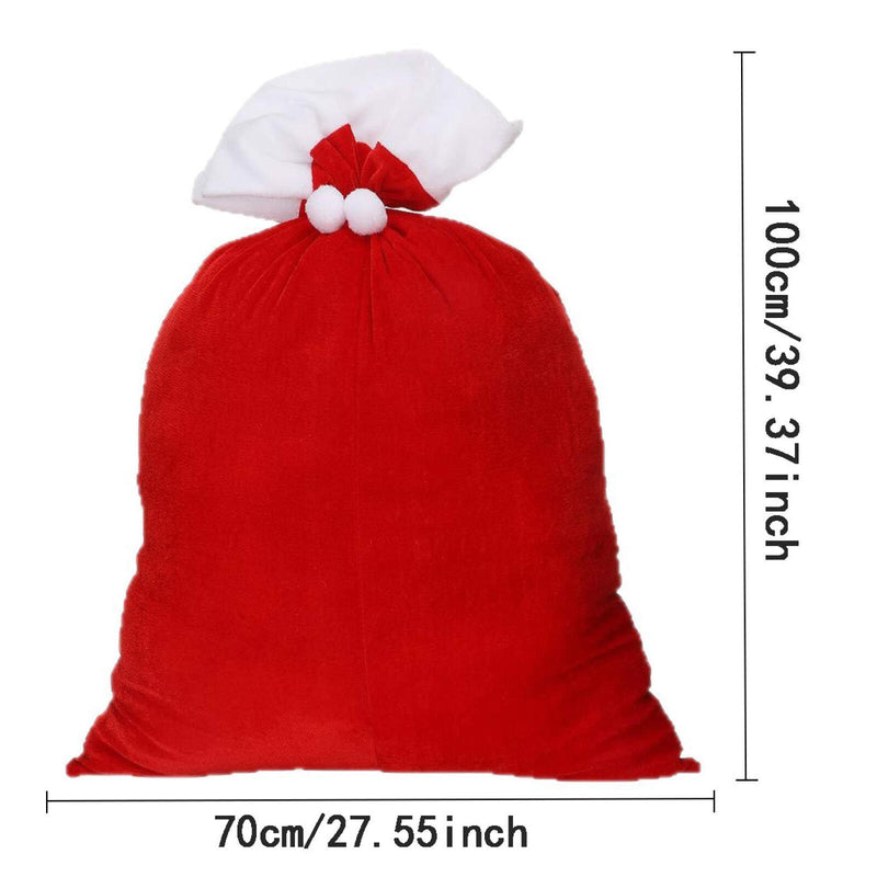 Christmas Large Sack Santa Claus Cosplay Prop Xmas Candy Wrapping Bag for Present