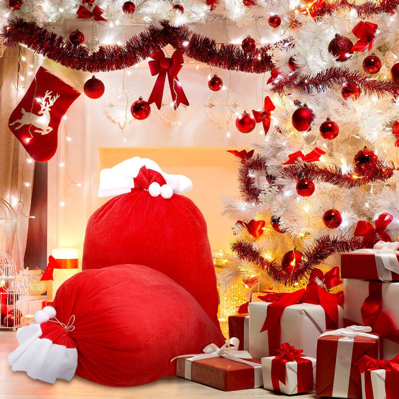 Christmas Large Sack Santa Claus Cosplay Prop Xmas Candy Wrapping Bag for Present