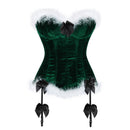 Christmas Mrs. Claus Bustier Corset Sexy Lace up Overbust Bodyshaper
