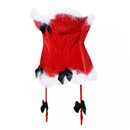 Christmas Mrs. Claus Bustier Corset Sexy Lace up Overbust Bodyshaper
