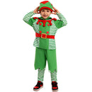 Christmas Party Elf Boys Kids Cosplay Costume Green Striped Outfits - AwwwCos