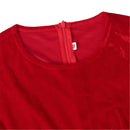 Christmas Party Event Women Cosplay Costume Red Dress Cloak Hat