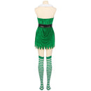Christmas Party Halter Neck Tight Green Dress Women Cosplay Costume - AwwwCos