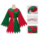 Christmas Party Spliced Dress Hat Belt Women Cosplay Costume - AwwwCos