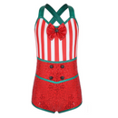 Christmas Red Green Jumpsuit Dance Stage Performance Cosplay Costumes