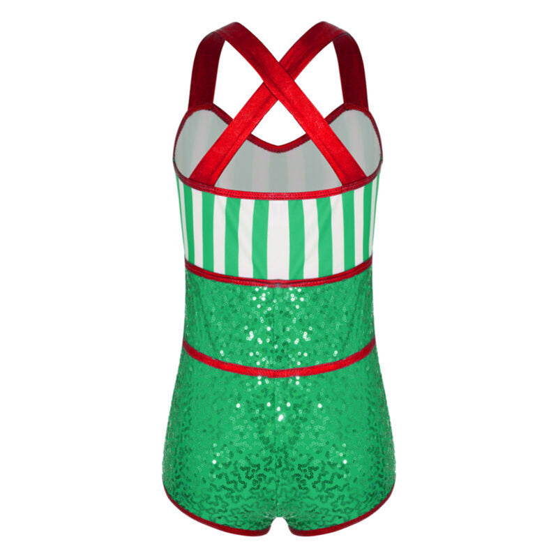 Christmas Red Green Jumpsuit Dance Stage Performance Cosplay Costumes