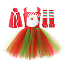 Christmas Santa Claus Child Tulle Mesh Dress Cosplay Costume