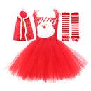 Christmas Santa Claus Child Tulle Mesh Dress Cosplay Costume