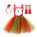 Christmas Santa Claus Child Tulle Mesh Dress Cosplay Costume