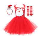 Christmas Santa Claus Child Tulle Mesh Dress Cosplay Costume