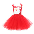 Christmas Santa Claus Child Tulle Mesh Dress Cosplay Costume