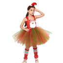 Christmas Santa Claus Child Tulle Mesh Dress Cosplay Costume