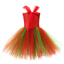 Christmas Santa Claus Child Tulle Mesh Dress Cosplay Costume
