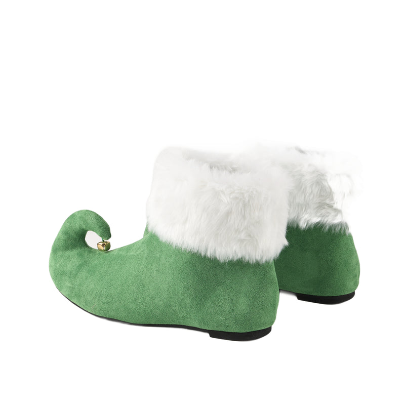 Christmas Santa Elf Cosplay Short Boots With Golden Bell At The Shoe Toe - AwwwCos