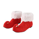 Christmas Santa Elf Cosplay Short Boots With Golden Bell At The Shoe Toe - AwwwCos