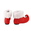 Christmas Santa Elf Cosplay Short Boots With Golden Bell At The Shoe Toe - AwwwCos