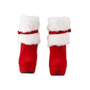 Christmas Santa Elf Cosplay Winter Fur Pointed Toe Suede High Heel Side Zipper Shoes - AwwwCos