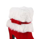 Christmas Santa Elf Cosplay Winter Fur Pointed Toe Suede High Heel Side Zipper Shoes - AwwwCos