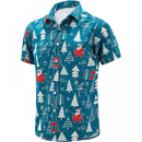 Christmas Santa Hawaiian Shirt for Men Short Sleeve Button Down Shirts