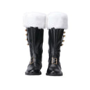 Christmas Santa Claus Cosplay Shoes Men Combat Boots with White Plush Cuffs