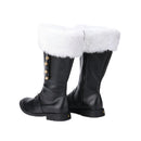 Christmas Santa Claus Cosplay Shoes Men Combat Boots with White Plush Cuffs