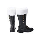 Christmas Santa Claus Cosplay Shoes Men Combat Boots with White Plush Cuffs